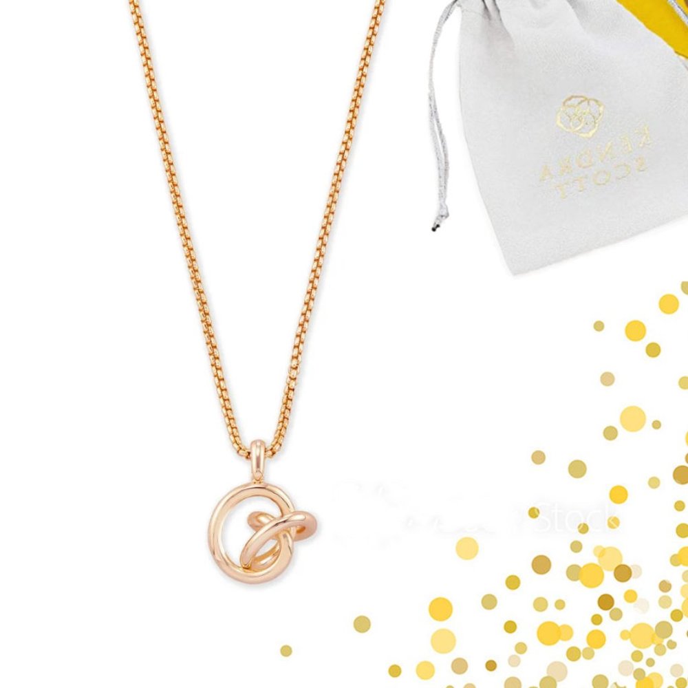 Kendra Scott Rose Gold Presleigh Love Knot Pendant Necklace